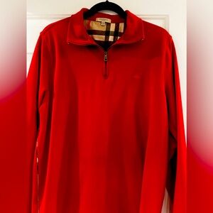 Mens Burberry quarter zip cotton shirt